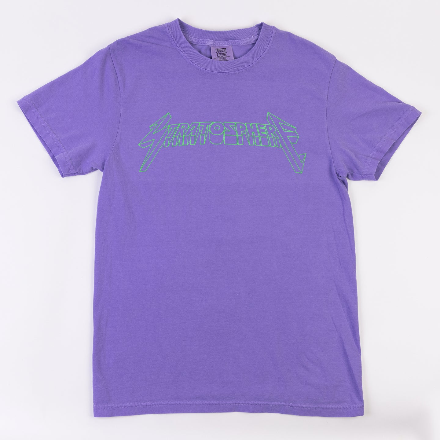 Stratosphere Metal Outline Logo T-Shirt- Purple