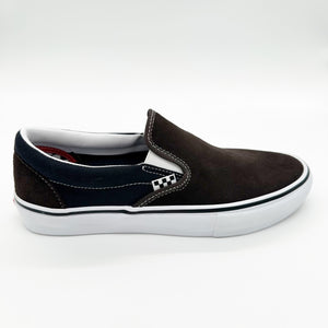 Vans Skate Slip-On Shoes-Dark Brown/Navy