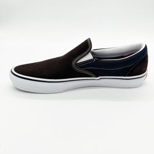 Vans Skate Slip-On Shoes-Dark Brown/Navy
