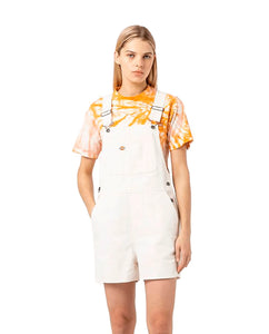Dickies Women’s Duck Bib Shortalls-Stonewashed Cloud