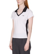Load image into Gallery viewer, Obey Women's-Meredith Collared Short Sleeve Top-White
