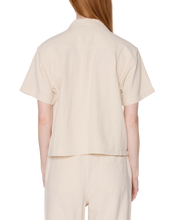 Load image into Gallery viewer, Obey Women's-Roses Embellished Short Sleeve Shirt-Natural
