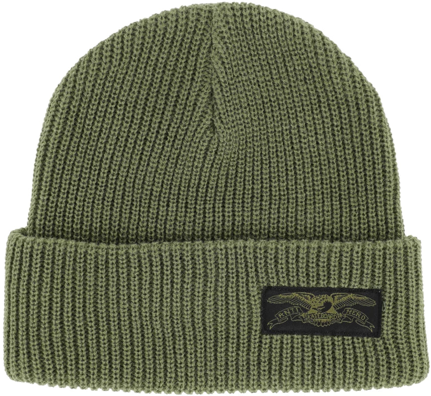 Antihero Skateboards Stock Eagle Label Beanie-Olive