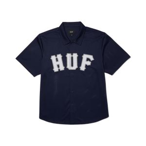 HUF Arch Mesh Button Up Top Navy Blue