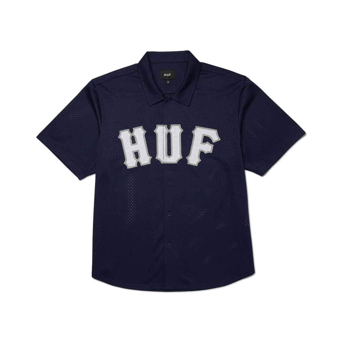 HUF Arch Mesh Button Up Top Navy Blue