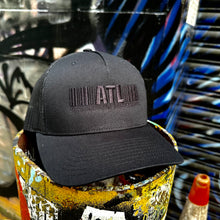 Load image into Gallery viewer, Stratosphere Barcode Trucker Hat-Black/Black
