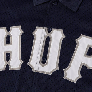 HUF Arch Mesh Button Up Top Navy Blue