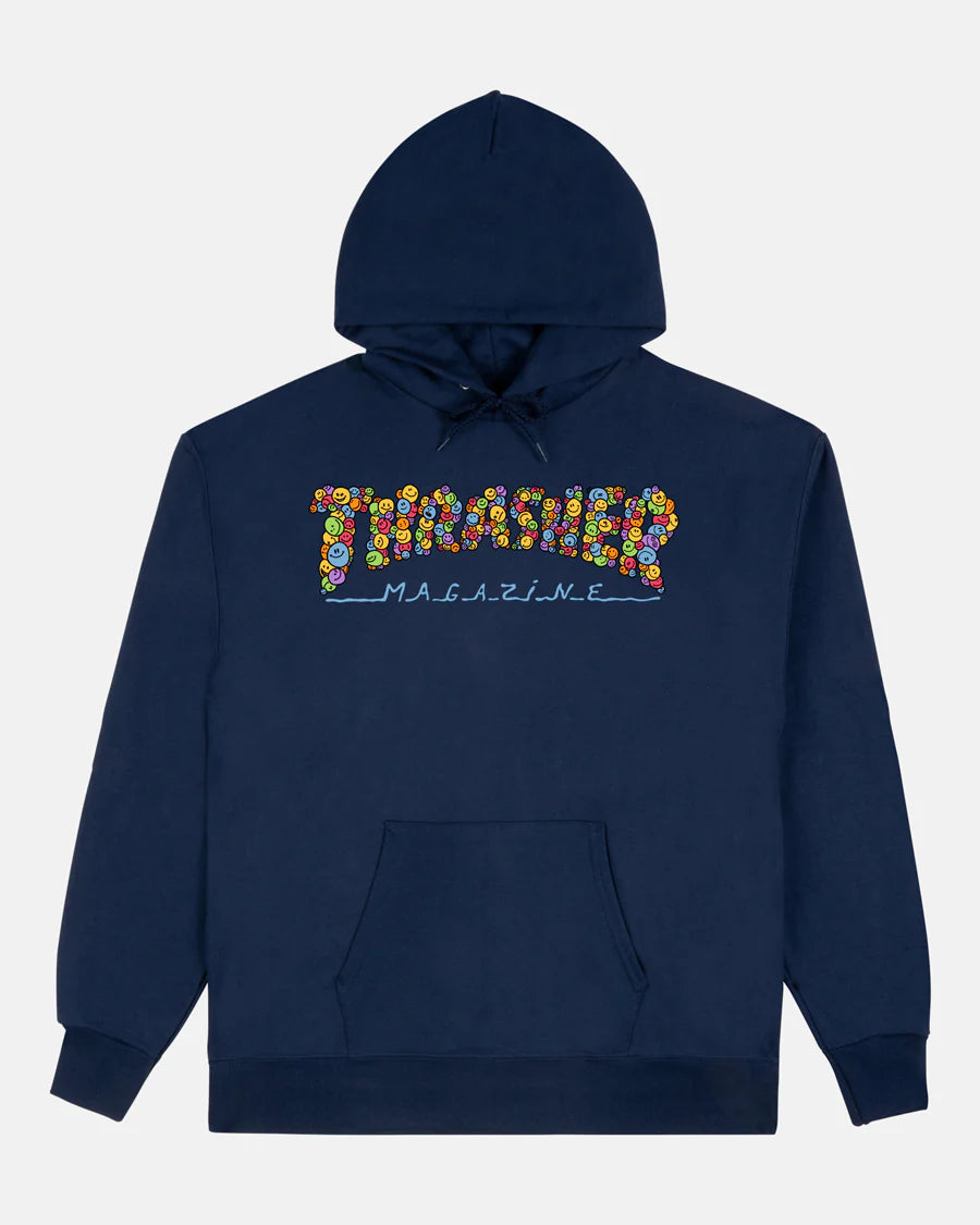 Thrasher Smile by Spanky Pullover Hoodie-Navy