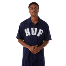 Load image into Gallery viewer, HUF Arch Mesh Button Up Top Navy Blue
