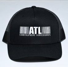 Load image into Gallery viewer, Stratosphere Barcode Trucker Hat-Black/White
