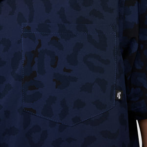 Nike SB Animal Print Bowler Button Up Shirt-Navy