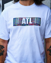 Load image into Gallery viewer, Stratosphere Plaid Barcode Tee-White
