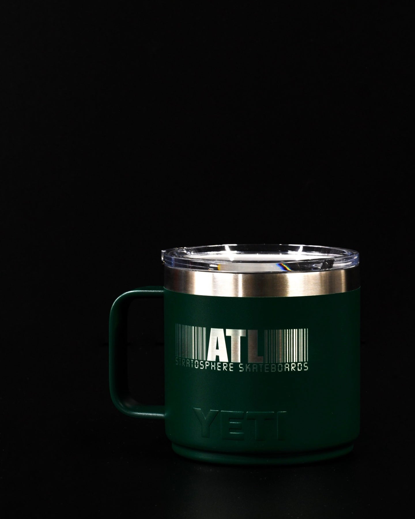 YETI Rambler 14oz Travel Mug-Stratosphere Barcode-Forest Green