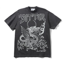 Load image into Gallery viewer, Butter Goods x Daniel Johnston Dragon Tee- Washed Black
