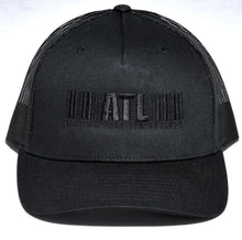 Load image into Gallery viewer, Stratosphere Barcode Trucker Hat-Black/Black
