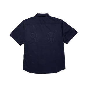 HUF Arch Mesh Button Up Top Navy Blue