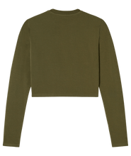 Load image into Gallery viewer, Dickies Women’s Long Sleeve Crop Shirt-Military Green
