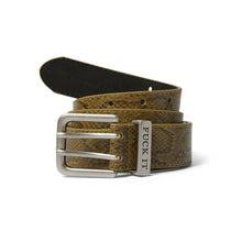 Load image into Gallery viewer, HUF Fuck It Snakeskin Belt-Green

