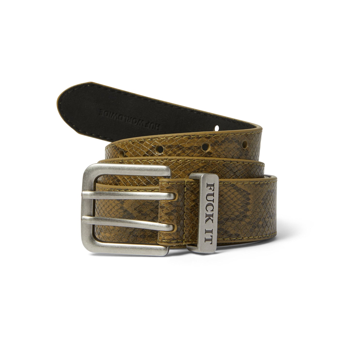 HUF Fuck It Snakeskin Belt-Green