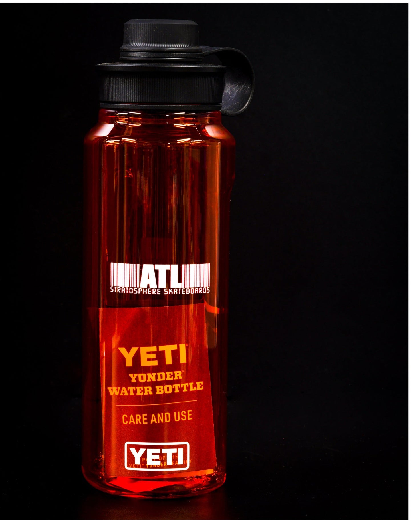 YETI Yonder 1L Water Bottle w/ Tether Cap-Stratosphere Barcode-Orange