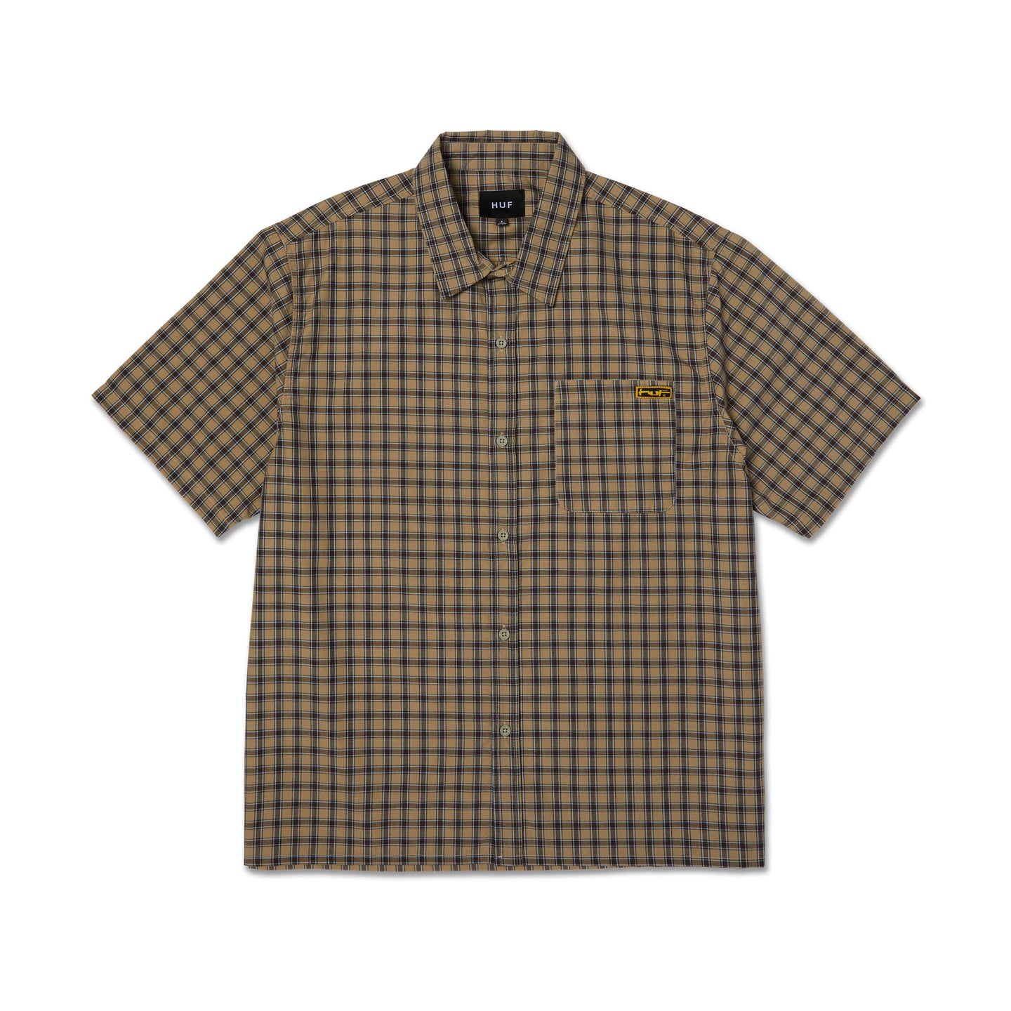 HUF Stretch Micro Plaid S/S Top-Clay